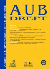 Analele Universitatii din Bucuresti - Seria Drept, Nr. I din 2011