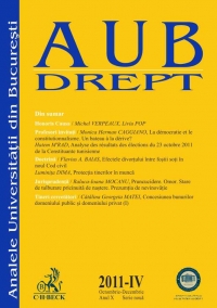 Analele Universitatii din Bucuresti - Seria Drept, nr. IV din 2011