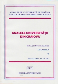 Analele Universitatii din Craiova - Seria Stiinte Filologice. Limbi straine aplicate, Anul XXXIV, Nr. 1-2/2012