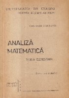 Analiza matematica - Teoria elementara (Niculescu)