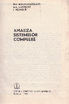 Analiza sistemelor complexe