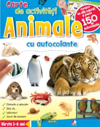 Animale. Carte de activități cu autocolante