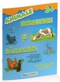 Animale domestice si salbatice - Carte de colorat cu abtibilduri (3+)