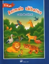 Animale salbatice - carte de colorat (3-4 ani)