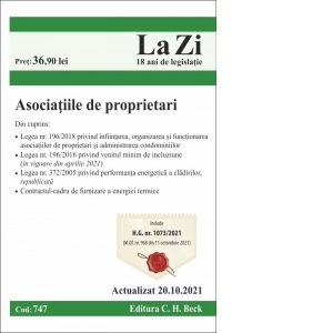 Asociatiile de proprietari. Cod 747. Actualizat la 20.10.2021