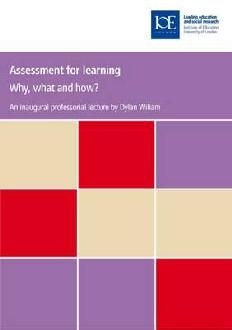 Assessment for learning