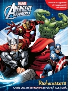 Avengers Assemble. Razbunatorii. Carte  joc cu 12 figurine si plansa ilustrata