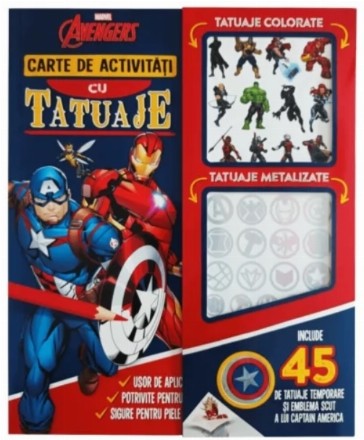 Avengers : carte de colorat şi activităţi cu tatuaje