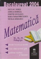 Bacalareat 2004 Matematica Pedagogic