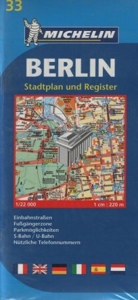 Berlin - Stadtplan und Register (1 cm: 220 m)