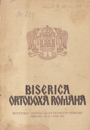 Biserica Ortodoxa Romana - Buletinul Oficial al Patriarhiei Romane, Nr. 6/1973