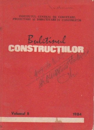 Buletinul constructiilor, Volumul 8/1984