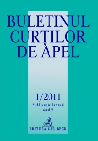 Buletinul Curtilor de Apel, Nr. 1/2011