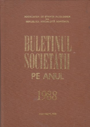 Buletinul Societatii pe anul 1988