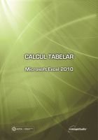 Calcul tabelar Microsoft Excel 2010