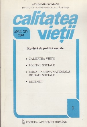 Calitatea Vietii - Revista de Politici Sociale