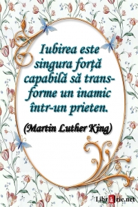 Card magnetic laminat (model 17) - Iubirea este singura forta capabila sa transforme un inamic intr-un prieten (Martin Luther King)