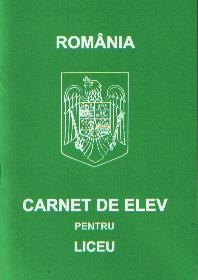 Carnet de elev pentru liceu