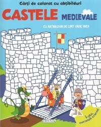 Carti de colorat cu abtibilduri - Castele medievale