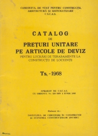 Catalog de preturi unitare pe articole de deviz pentru lucrari de terasamente la constructii de locuinte