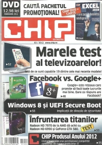 Chip cu DVD Februarie 2012 - Marele test al televizoarelor!