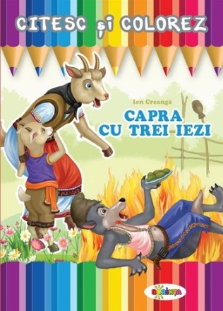 Citesc si colorez - Capra cu trei iezi