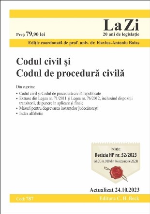 Codul civil şi Codul de procedură civilă : actualizat septembrie 2023