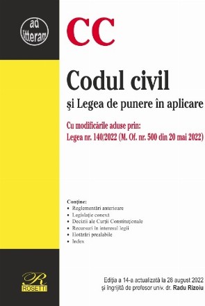 Codul civil : Legea de punere în aplicare, Reglementări anterioare, Legislaţie conexă, Recursuri în interesul legii, Hotărâri prealabile, Index