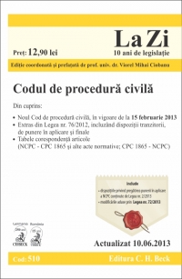 Codul de procedura civila (actualizat la 10.06.2013). Cod 510