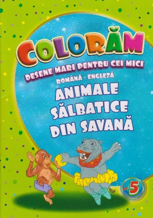 Coloram desene mari pentru cei mici. Animale salbatice din savana