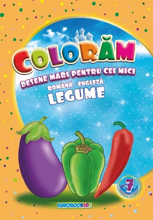 Coloram desene mari pentru cei mici. Legume