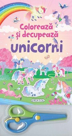 Coloreaza si decupeaza Unicorni (roz)