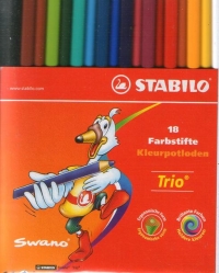 Creioane de colorat STABILO Swano Trio (set 18 bucati)