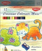 Creioane colorate groase Daco Maxi 12 culori