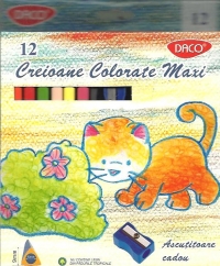 Creioane colorate groase Daco Maxi 12 culori