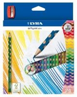 Creion color Lyra Groove slim 24 bucati/cutie, cu ascutitoare