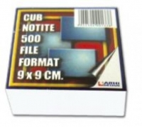 Cub notite 500 file, format 9 x 9 cm