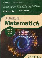 Culegere de matematica. Filiera teoretica, specializarea matematica-informatica. Clasa a IX-a (functia de grad