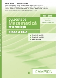 Culegere de matematica. M-tehnologic. Clasa a IX-a. Semestrul II. Functia de gradul I, functia de gradul II, trigonometrie