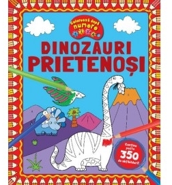 Dinozauri prietenosi. Coloreaza dupa numere (contine peste 350 de abtibilduri)