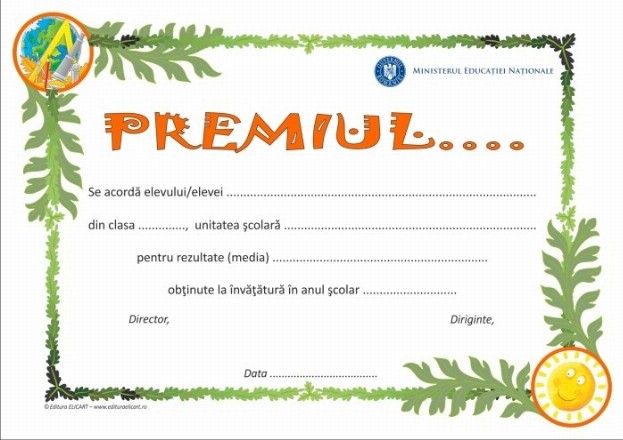 Diploma ciclul gimnazial - premiu