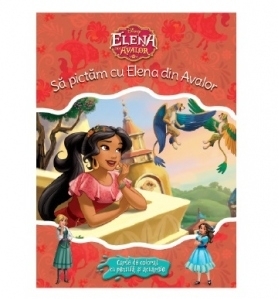 Disney. Elena din Avalor. Sa pictam cu Elena din Avalor. Carte de colorat cu pensula si acuarele