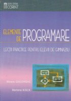 ELEMENTE PROGRAMARE LECTII PRACTICE PENTRU