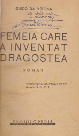 Femeia care a inventat dragostea (Editie 1937)