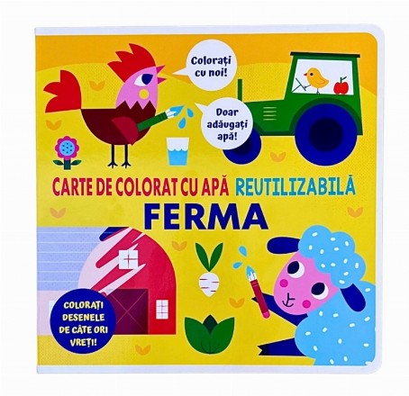 Ferma : carte de colorat cu apă reutilizabilă