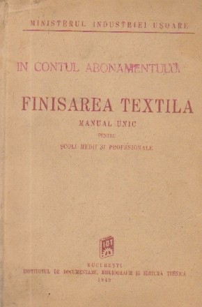 Finisarea textila - Manual unic pentru scoli medii si profesionale