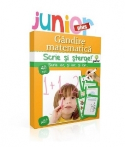 Gandire matematica 3-5 ani. Scrie si sterge. Junior Plus