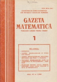 Gazeta matematica, Nr. 1/1985