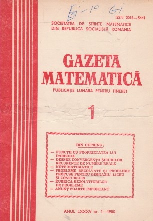 Gazeta Matematica, 1/1980