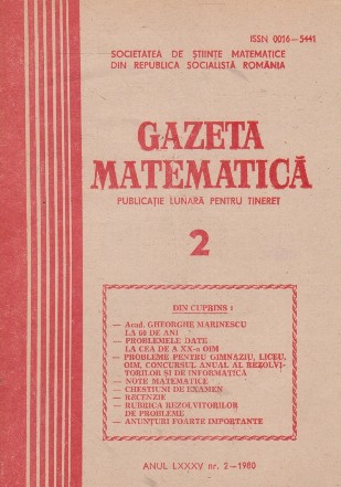 Gazeta Matematica, 2/1980